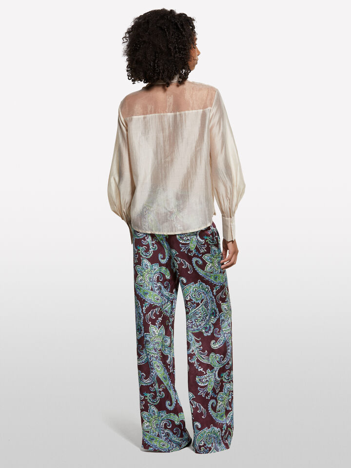 Πουκάμισο μπεζ ημιδιαφανές - πουκάμισα γυναικεία - Μπεζ | Sisley image number 2